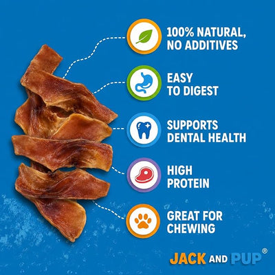 Jack & Pup Pig Ears Slivers (1lb) - Premium Natural Dog Chews, Pork Pig Ears, Healthy Dog Treats, Odor Free, Excellent Rawhide Alternative