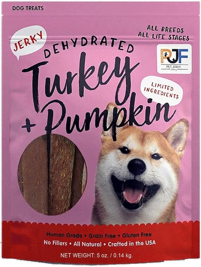 Turkey & Pumpkin 5 oz. Dog Jerky Treat | Human Grade | High Protein