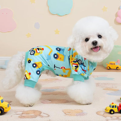 XPUDAC 4 Pack Dog Pajamas for Small Medium Sized Doggie Comfy Strechy Dog Pjs for Boy Puppy Clothes Cat Onesies Pet Outfits, S
