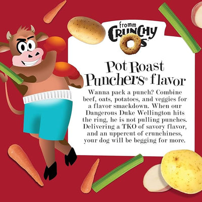 Fromm Crunchy Os Dog Treat Variety Pack - Crunchy Dog Treat Sample Pack (Beef, Chicken, Pork) - Pack of (3) 6 oz Bags