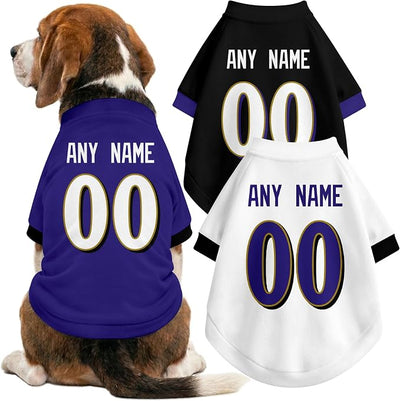 Baltimore Dog Clothes Jersey Style Personalized Pet T Shirt with Custom Name Number for Small Medium Large Dogs