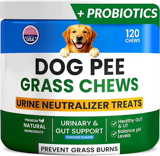 PAWFECTCHEW Green Grass Dogs Chews w/Probiotics - Prevent Urine Burning Grass - Pee Gras Spot Saver - Dog Urine Neutralizer for Lawn Treats, UT & Gut Health for Dogs, Lawn Burn from Dog Urine