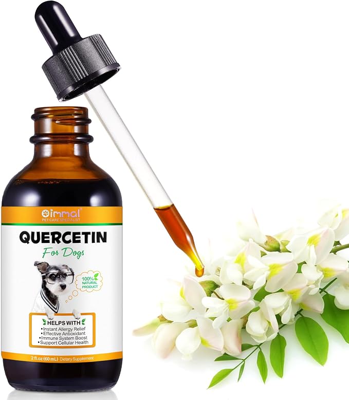 ALIVO Quercetin for Dogs, Dog Quercetin Liquid Drops Supports Dogs Allergy Relief, Dog Herbal Supplement - Pet SuppliesQuercetin for Dog Itch Remedies - 60 ml / 2 fl.oz
