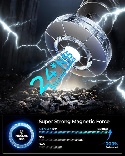 MRGLAS 2026 Upgraded 2-Pack for MagSafe Vacuum Car Phone Mount, 2800gf Strong Magnetic Phone Holders for Your Car, 360° Adjustable 98LBS Suction Cup Car Mount, for iPhone 12–17 Pro Max