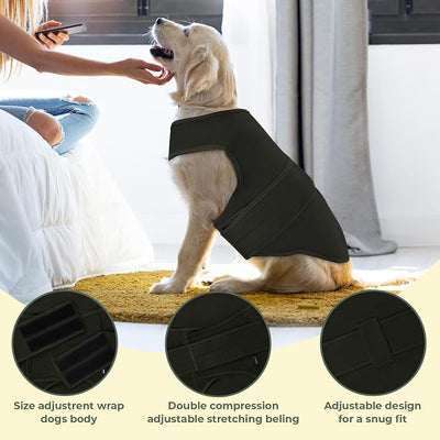 Dog Anxiety Vest Calming Jacket for Small Medium Large Dogs, Polyester Spandex Dog Shirt Wrap for Indoor Outdoor Fireworks, Thunder, Travel, Separation