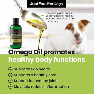 JustFoodForDogs DIY Homemade Chicken Dog Food Nutrient Blend and Omega Oil Bundle, Eco-Friendly Algae Oil, Omega-3 Fatty Acids