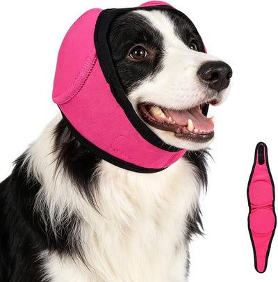 Noise Protection Ear Covers for Dog,Noise Cancelling Ear Wrap,Silent Dog Earmuffs Help Protect Against Noise and Reduce Anxiety,Adjustable Earmuffs are Suitable(Rose red, Medium)