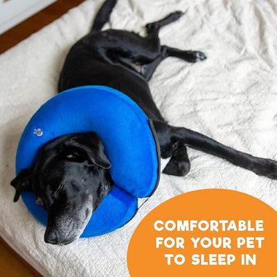 BENCMATE Inflatable Dog Cone Collar Alternative, Soft Dog Cone for Small Medium Large Dogs and Cats, Neck Recovery ECollar Donut Collar After Surgery (X-Large, Grey)