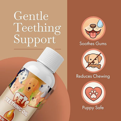 Punkin Butt for Pets Puppy Teething Oil to Stop Chewing and Relieve Discomfort | All Natural, Organic, Safe for Dogs, Chemical-Free (1 oz)