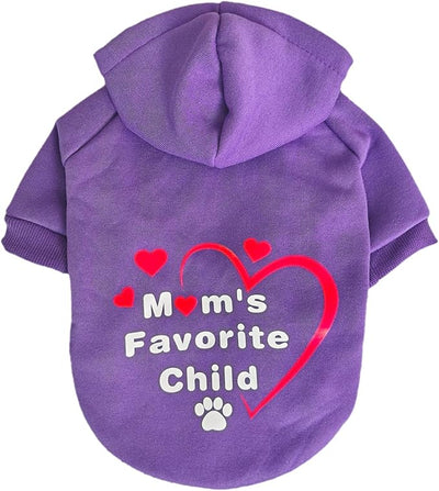 Jecikelon Print Dog Hoodies for Small Dogs, Soft Fleece Puppy Clothes for Pet Cat, Warm Winter Outfits Cold Weather Coats, Cute Sweatshirt Puppies Costume (Purple, Medium)