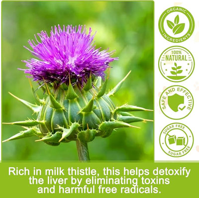 Milk Thistle for Dogs - Milk Thistle Supplement Tablets with EPA & DHA for Dogs Supports Liver Health and Kidney Function, Boosts Immune System, Dog Herbal Supplement Treats - 180 Chewable Tablets