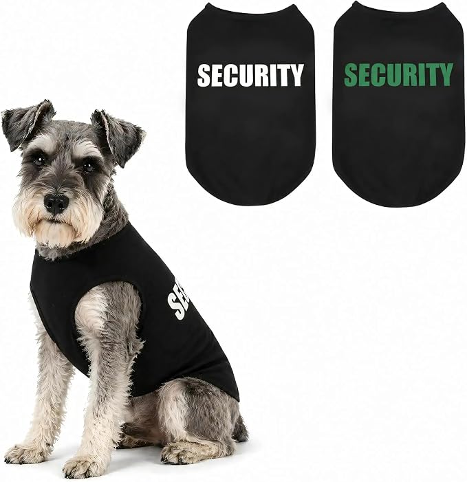 Upgraded Dog Security Shirt Vest for Puppy, Cat, and Dog, Cotton Technical Fabric with Fluorescent Printing, Large Medium Small (EXXL, Black)