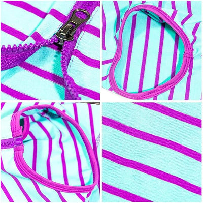 Dog’s Recovery Suit Post Surgery Shirt for Female Male Dog, E-Collar Alternative Wound Protective Clothes (Purple stripe-3xl)