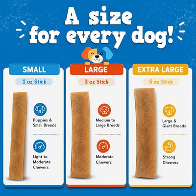 Jack&Pup Yak Cheese Himalayan Dog Chews | Dog Yak Chews for Large Dogs Aggressive Chewers | Hard Yak Cheese Stick (9oz, 3 Pack)
