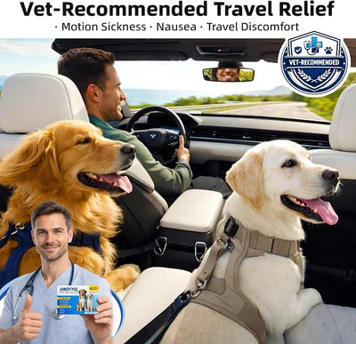 Travel Anti-Motion Car Sickness Tablets for Dogs, 10 Counts, 16mg