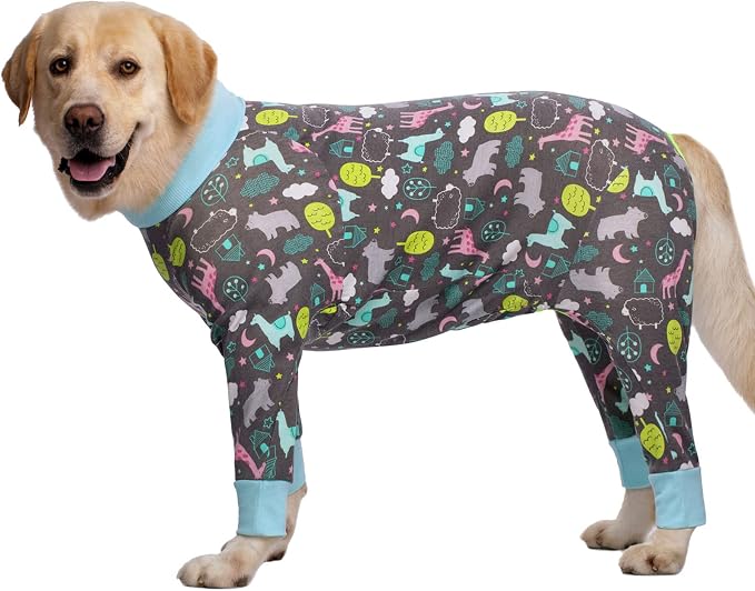 kzrfojy Dog Recovery Suit for Dogs After Surgery Female Male Medium Large Dog Neuter Spay Onesie for Shedding Prevent Licking Surgical Wound Dog Cone Alternative Giraffe