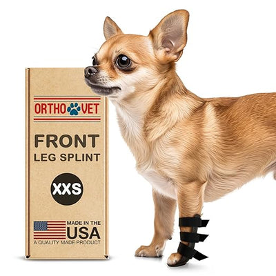 Standard Front Leg Brace for Dogs with Injuries, Arthritis, or Licking Prevention, Durable & Lightweight Post-Surgery Protection for Pets - XXS