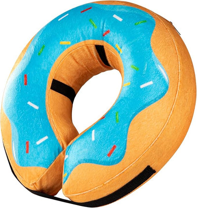 Grand Line Donut Inflatable Collar for Dogs and Cats, Soft Recovery Dog Cone After Surgery, Protective Pet Neck Cone for Small, Medium, Large Dogs, Not Block Vision (Blue, ML)