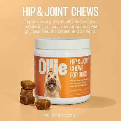 Ollie Zoomies Dog Hip and Joint Supplement - Glucosamine and Glucosamine Chondroitin for Inflimation Relief, 60 Count Appx.