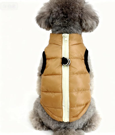 Winter Waterproof Windproof Vest Coat for Small Medium Dogs - Warm Jacket for Cold Weather (Not Suitable for Big Dogs) X-Brown XS