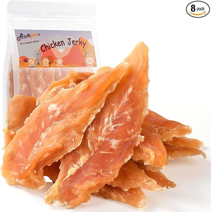 Dog Chicken Jerky Treats, Made with 100% Real Chicken Breast, High Protein & Grain Free