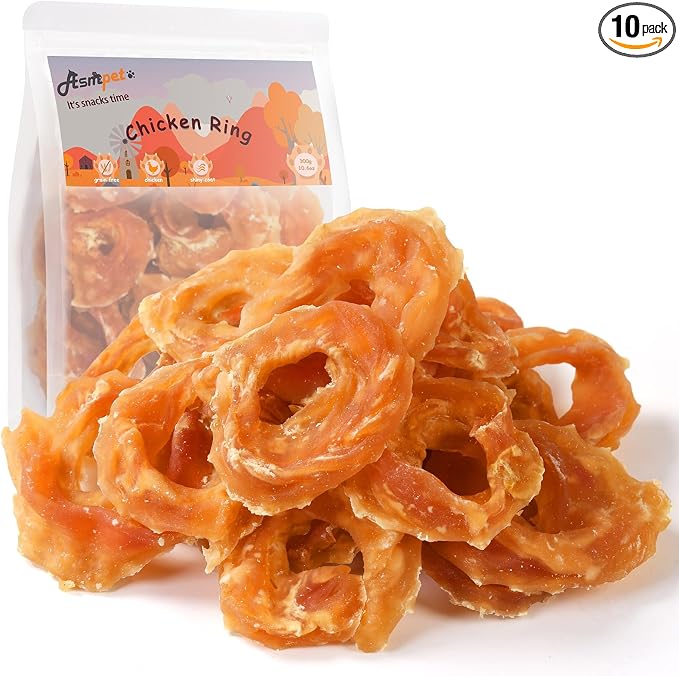 Chicken Jerky Dog Treats, Chicken Rings, Training Treats for Dogs, Natural Dog Jerky Treats