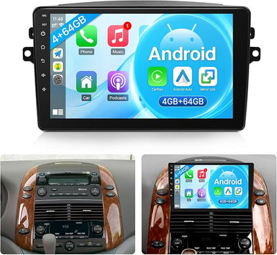 Leadfan 8 Core 4+64G Radio for Toyota Sienna 2004-2010 Stereo (FIT JBL. and Big Screen) Wireless Carplay Android Auto, 9” Touch Screen for Sienna Bluetooth/GPS/MirrorLink/FM/SWC/Backup Camera