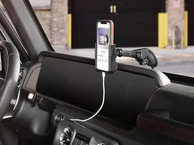 WeatherTech WindshieldFone - Universal Windshield-Mounted Car Phone Holder - Silver Billet Knobs