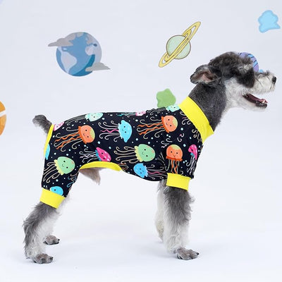 XPUDAC Dog Pajamas Clothes for Small Dogs Boy Girl, Doggie Pjs Puppy Onesies Outfits Pet Clothes for Dog Cat Christmas Pajamas, 4 Styles(Universe, Small)