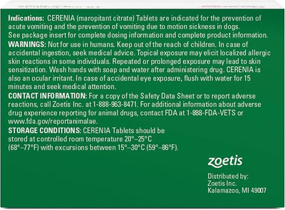 Cerenia (maropitant Citrate) for Dogs, 16 mg (Green), 4 Tablets