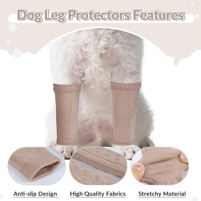 ROZKITCH 4 PCS Dog Leg Protectors, Hind Leg Sleeve Elbow Knit for Sore On-Legs, Pet Leg Protection, Covers Wounds and Reduces Pain