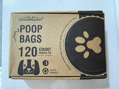 Charmount 120 Counts Unscented Dog Poop Bags Rolls with Handles, 16"x8"Extra Thick Pet Waste Bag, Leak Proof and Easy Tie, Cat Litter Bags, Pink