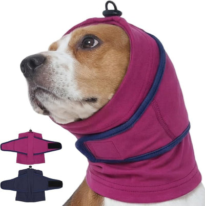 Nanaki Dog Calming Hoodie For Noise Protection, Firework, Thunderstorm-No Shake Ear Wraps For Dogs Anxiety Relief for Separation, Vet Visit, Dog Head Wrap For Ear Hematoma Prevent Scratching, Purple,S