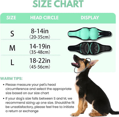 Waterproof Dog Ear Covers No Flap Ear Wraps for Dogs Bath,Grooming & Drying,Noise Protection Ear Muffs Anxiety Relief,Adjustable Calming Hoodie Shower Cap for Hematoma(Mint Green,S)