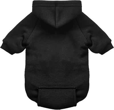 Jecikelon Soft Dog Hoodies for Small Dogs, Fleece Puppy Sweatshirt with Pockets, Warm Winter Cold Weather Coats for Pet Cat, Cute Clothes Puppy Costume (Black, Large)