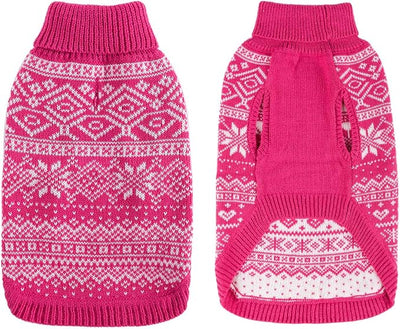 HOMIMP Dog Sweater Argyle - Warm Winter Clothes, Soft Coat for Small Medium and Large Dogs, Ugly Pet Clothing for Boy Girl Puppy