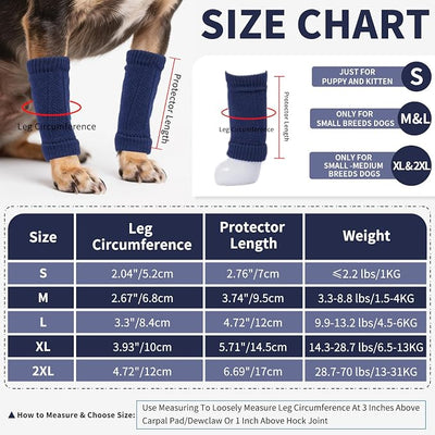 ROZKITCH 4 PCS Dog Elbow Protector, Dog Leg Wrap, Dog Lick Sleeve to Prevent Licking Back Leg, Joint Protective Sleeve Arthritis,