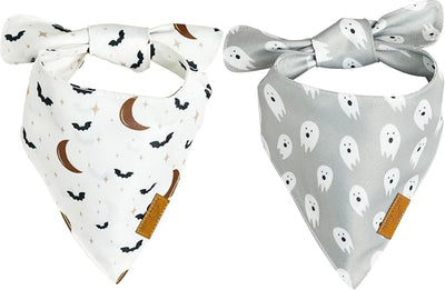 Remy+Roo Dog Bandanas - 2 Pack | Halloween Dog Bandanas Wicked Set | Premium Durable Fabric Bandanas for Dogs | Unique Shape | Adjustable Fit | Multiple Sizes Offered (Large)