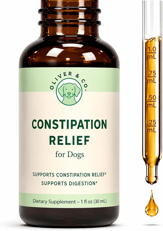 Dog Constipation Relief - Constipation Relief for Dogs - Helps to Gently Relieve Constipation, Soften Bowel Movements, & Much More - Dog Laxative - Pet Stool Softener - 1 fl oz - Bacon Flavor