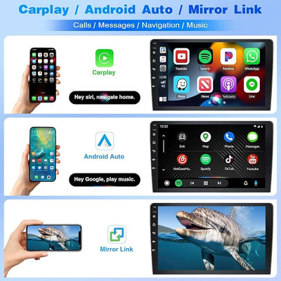 Car Stereo Radio for Ford Transit 2013-2019,9in Android 14 Double din Touchscreen Radio w/CarPlay &Android Auto Radio, Support GPS Bluetooth SWC WiFi FM HD Backup Camera Radio -2+32GB