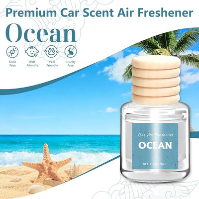 AROIC Car Air Freshener 6 Pack, Long Lasting Fresh Aroma Diffuser Set for Men & Women, Natural Essential Oil Fragrance Diffuser for Removing Odors, Auto Interior Decor Accessories Unisex (Ocean Scent)