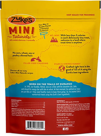Zuke's Mini Naturals Dog Training Treats, Beef Recipe, Soft Mini Dog Treats with Vitamins & Minerals, Made for All Breed 16 Ounce (Pack of 2)