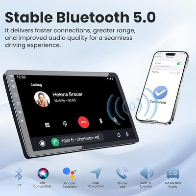 Car Radio Stereo for Jeep Patriot Compass 2010-2016: 10in 1280 * 800 IPS HD Touch Screen Replacement with Wireless CarPlay Android Auto GPS SWC Bluetooth WiFi FM Mirror Link AHD Backup Camera