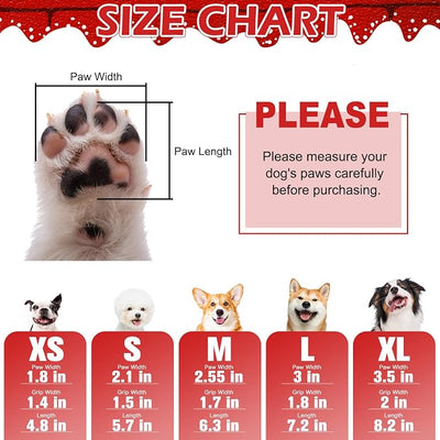 EXPAWLORER Christmas Anti-Slip Soft Dog Socks for Hardwood Floor,Warm Dog Shoes,Paw Protectors for Cold Pavement,Prevent Licking,Traction Control for Small Medium Large Senior Dogs