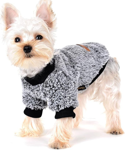 Dog Sweaters for Small Dogs Girl Male Dog, Sweater, Soft Fleece Pet Winter Clothes Boy Girl, Fuzzy Sweatshirts Flannel Jacket Puppy Coat(XXS, Black)