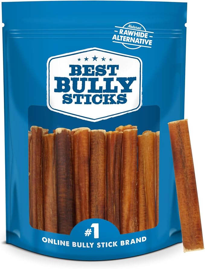 Best Bully Sticks 4 Inch Bully Sticks for Dogs - 8 oz (Pack of 1) - Natural Grass-Fed Dog Treats Small Breed, Grain and Rawhide-Free, Perfect for Small or Young Canines