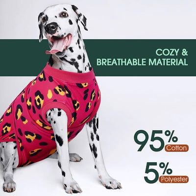 Kuoser Dog Recovery Suit for Dogs After Surgery,Professional Surgical Onesie for Female Male Dogs Spay Neuter,Soft Dog Surgery Suit Bodysuit for Abdominal Wounds Skin Disease,Rose XL