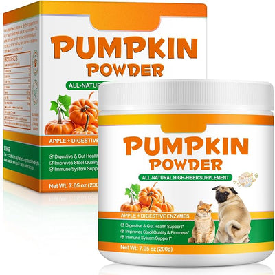 Organic & Natural Pumpkin for Dogs – Ultra-Fiber Pumpkins Powder Topper & Pumpkin Puree for Dogs – Daily Digestive Support, Grain-Free, Vet-Formulated Meal Topper to Help Regularity, Healthy Gut
