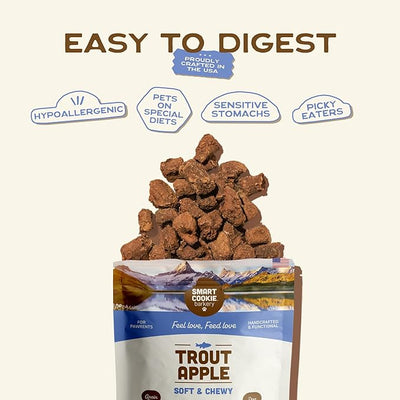 Smart Cookie Healthy Soft Dog Treats Variety Pack - Rabbit, Trout, Wild Boar & Duck - Grain Free Limited Ingredient Training Treats for Dogs with Sensitive Stomach & Allergies, Made in the USA