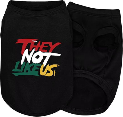 Comfortable Polyester-Cotton Dog Shirt –with 'They NOT Like US', Perfect for Small & Medium Dogs, Soft & Stylish Pet Apparel for Everyday Wear. Black L